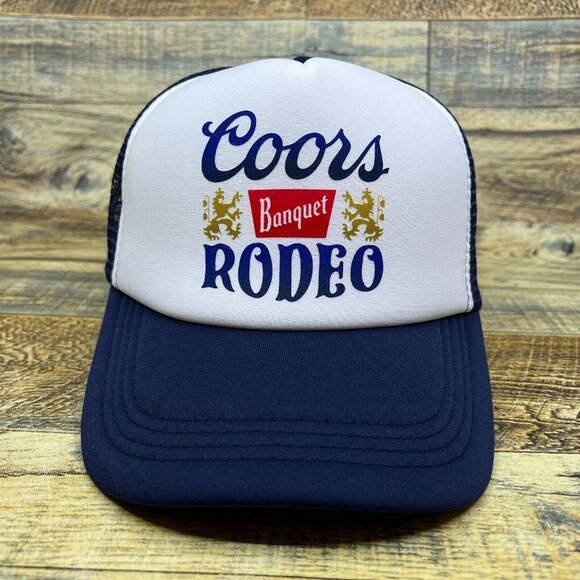 Beer Rodeo Unisex Trucker Hat Navy Snapback Country Western Cap - Picture 2 of 8